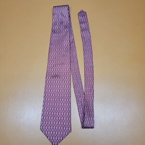 CLAYBROOKE Red Chain Link 100% Silk Handmade Tie